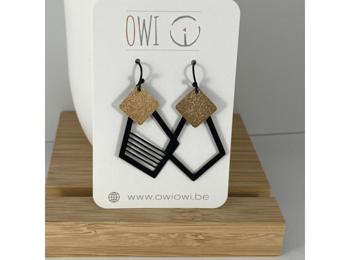 Boucles d'oreilles doré mat