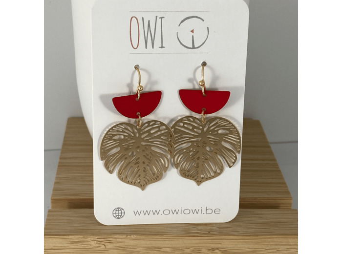 Boucles d'oreille rouges