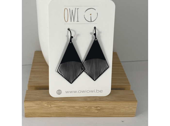 Boucles d'oreilles noir mat