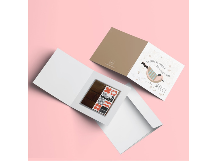 Chococarte «Merci» - Chocolat noir