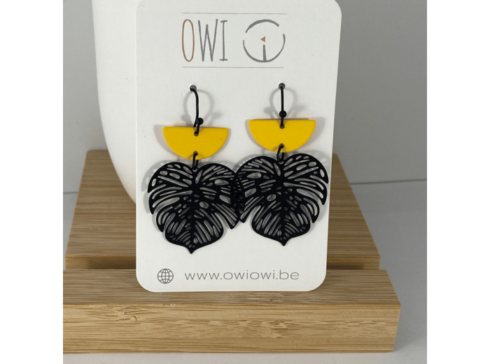 Boucles d'oreilles jaune citron