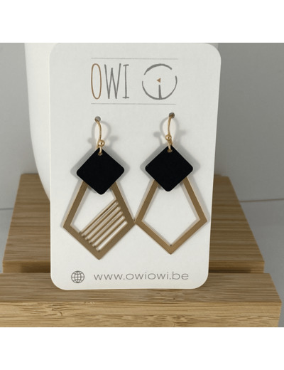 Boucles d'oreilles noir mat