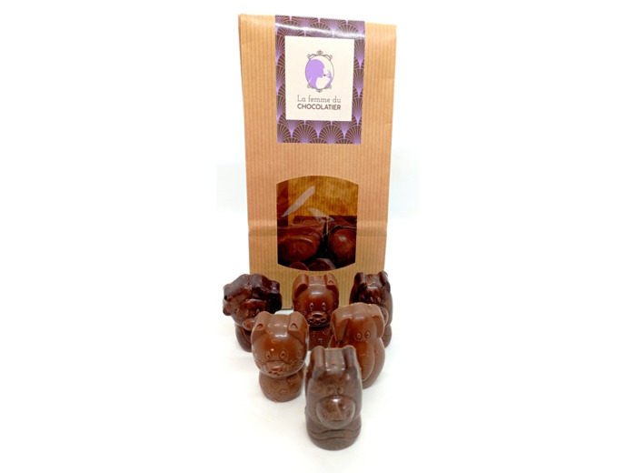 Pralines animaux de la jungle (200gr.) - La femme du chocolatier