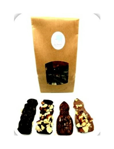 100 gr. de tablettes chocolat noir Saint Nicolas et Père Fouettard - La femme du chocolatier